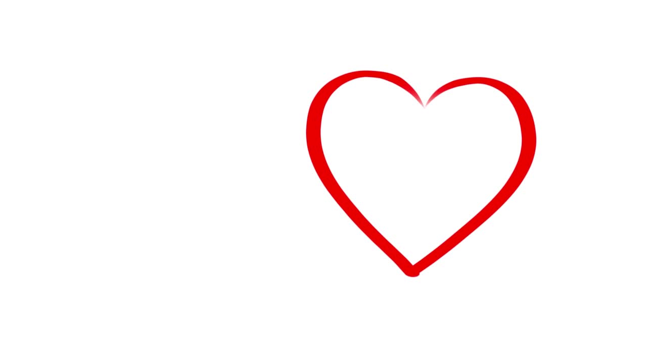 Minimalist red heart animation crossing the screen
