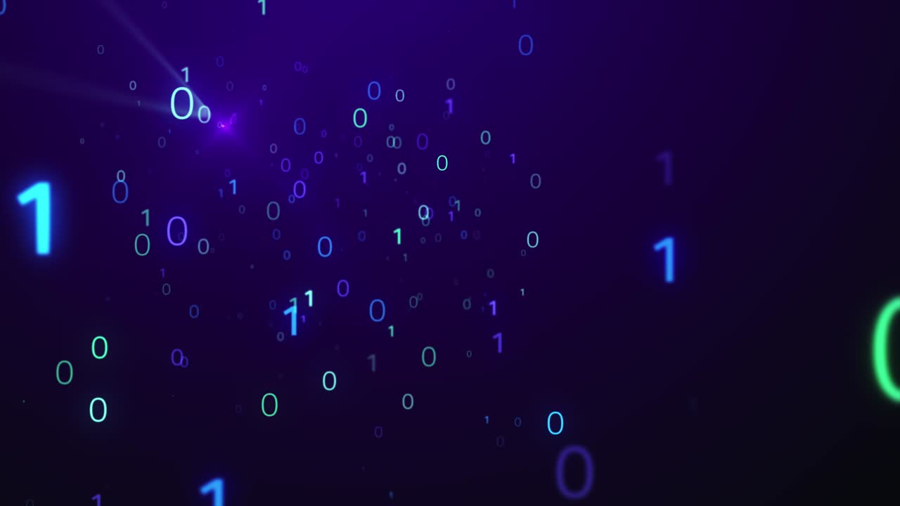 Digital blue  binary data scan loop background Stok video