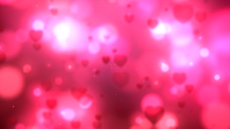 Hochwertiger-Saisonaler-Motion-Graphic-Hintergrund-Zur-Feier-Des-Valentinstags-Mit-Tiefrot-rosa-Farbschema-Und-Schimmernden,-Pulsierenden-Herzen-–-Fügen-Sie-Ihren-Eigenen-Text-Hinzu