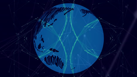 animation of networks of connections over globe