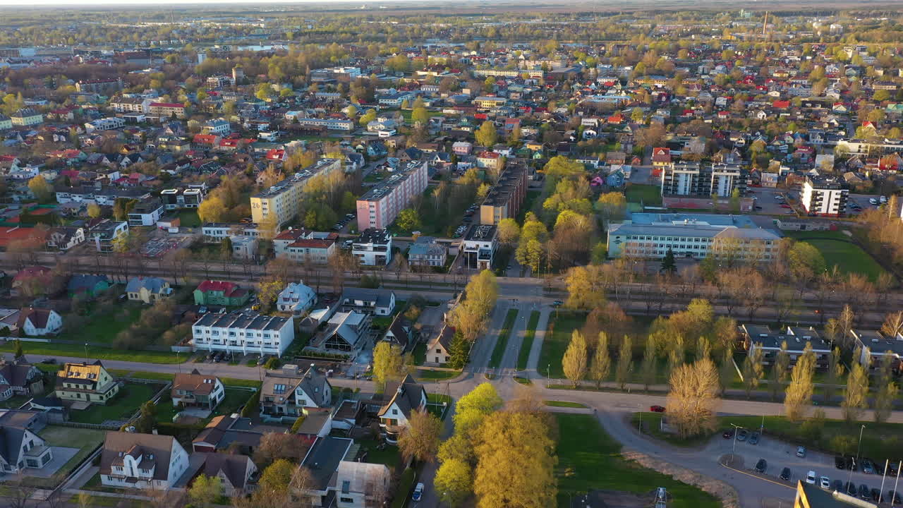 Aerial View of a Residential City Landscape
