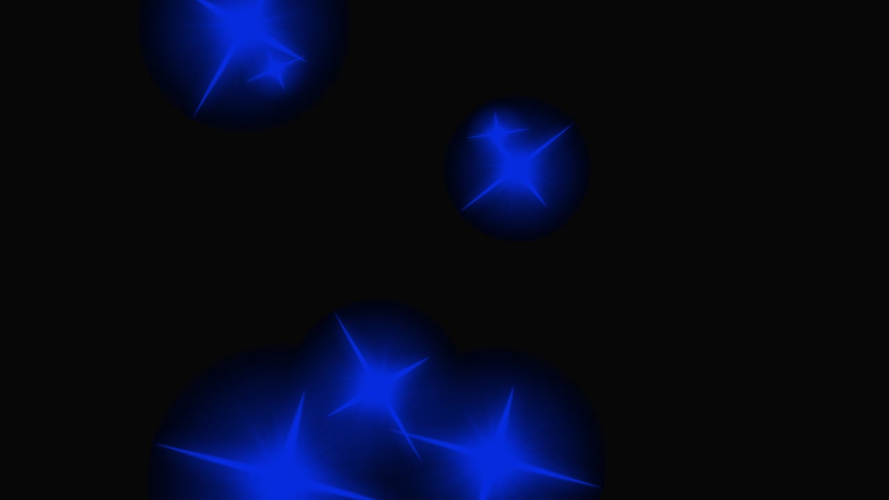 Animazione grafica in movimento con particelle a stella, glitter e brillio.