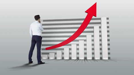 Geschäftsmann-Beobachtet-Fortschrittsdiagramm-Mit-Pfeil