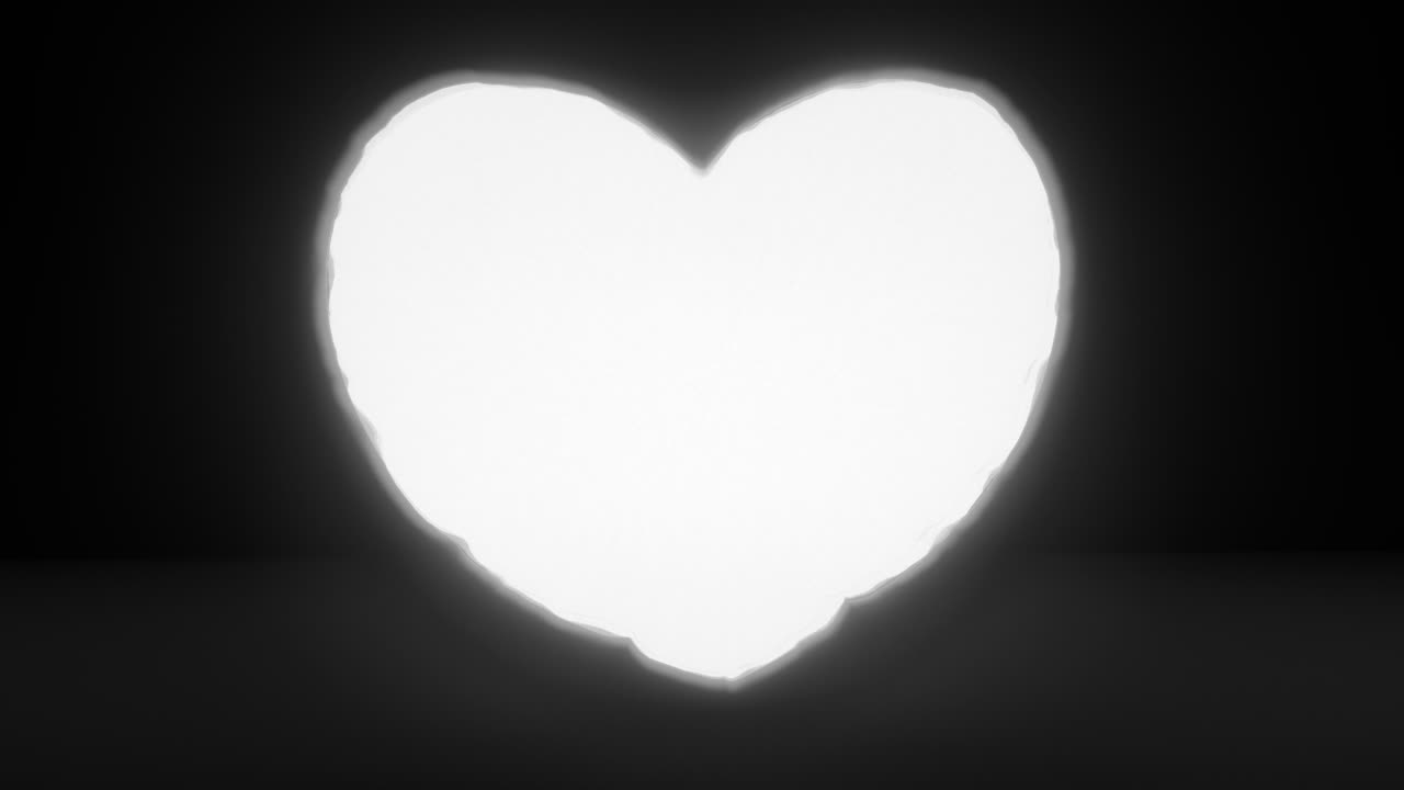 White energy heart shapes on a dark background