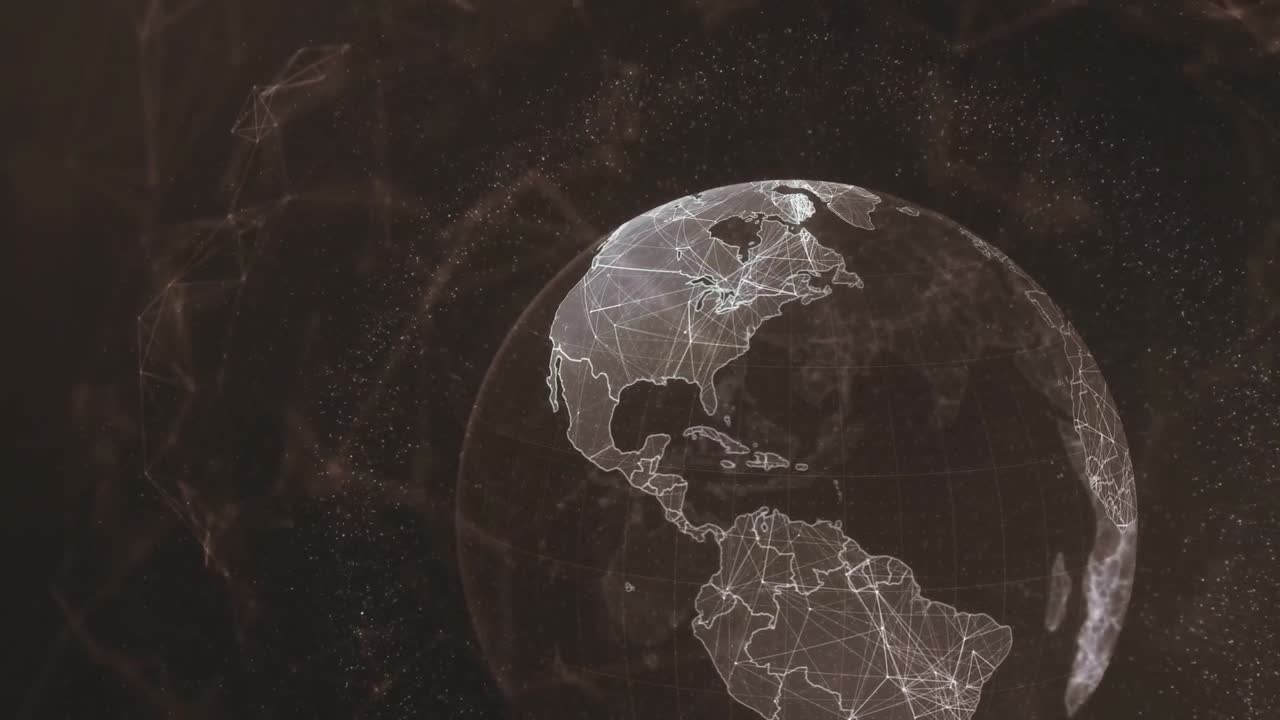 Interface screen with globe 4k