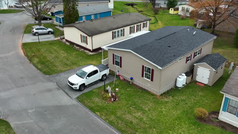 american flag at trailer park home