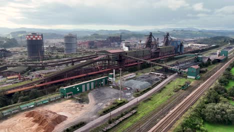 aerial view of steel plant, gijon,spain