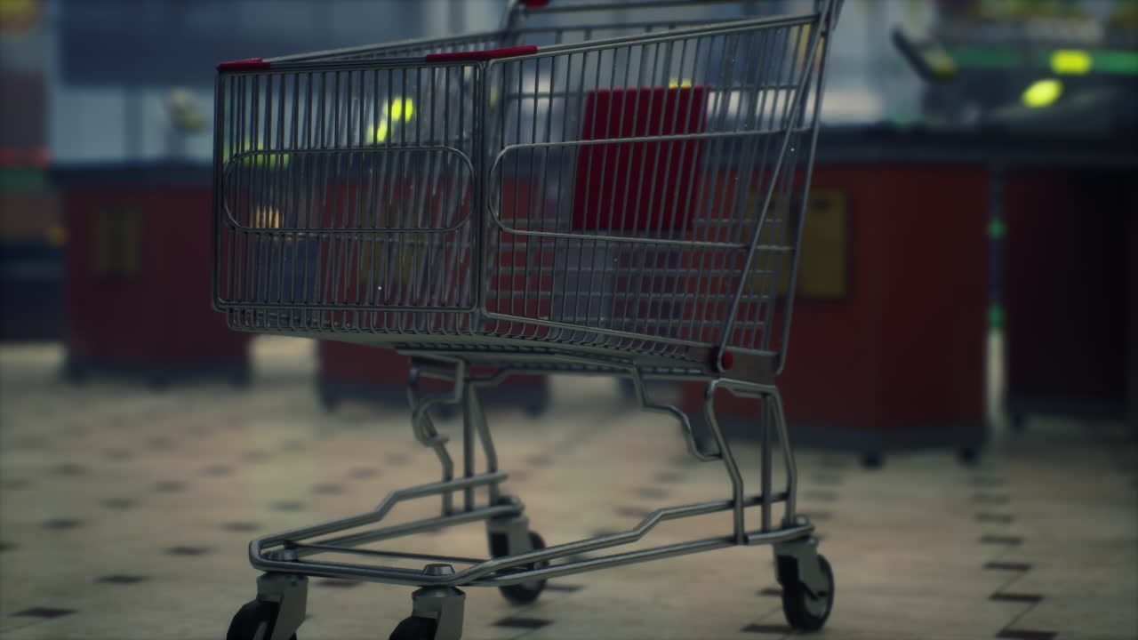 코로나19 코로나바이러스 전염병으로 인해 폐쇄된 비어있는 슈퍼마켓