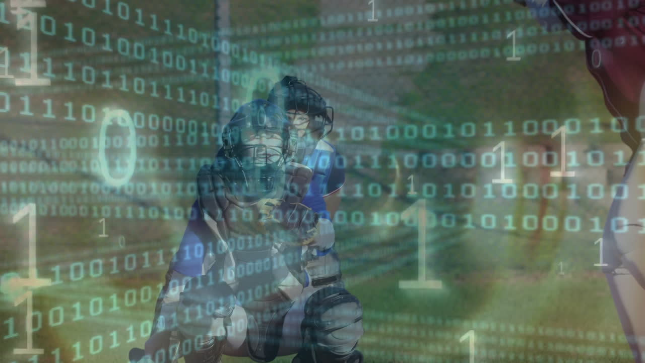 animación del procesamiento de datos sobre diversas jugadoras de béisbol