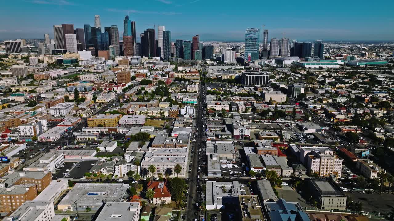 Road traffic on freeway in urban Los Angeles, California