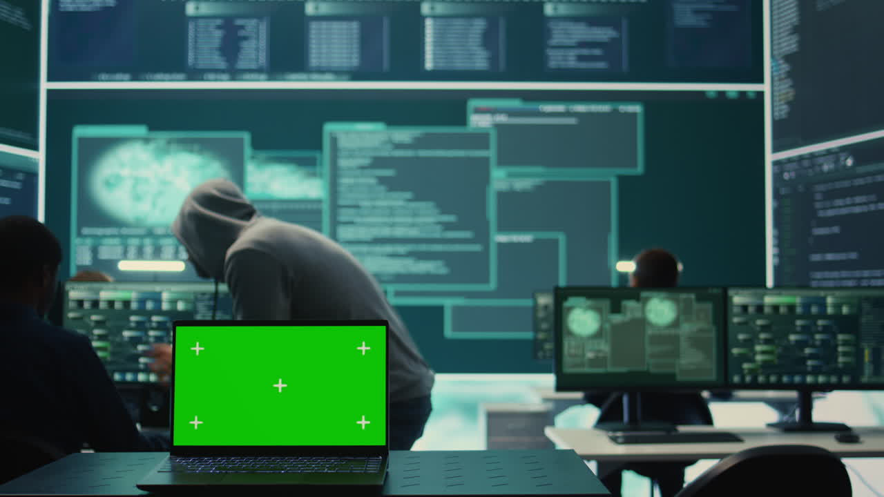 espacio de copia aislado que se ejecuta en una computadora portátil en la oficina de una agencia de alta tecnología
