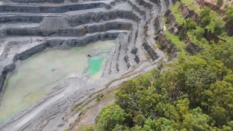 drone captures expansive quarry and surrounding greenery
