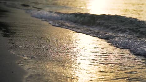 slow motion shot of shoreline waves