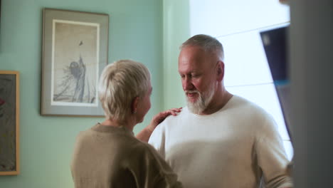 couple dancing at home