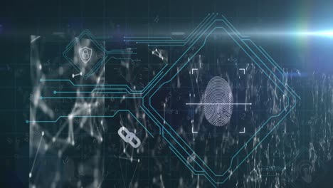 interfaz de seguridad digital contra las pantallas de la red de conexiones