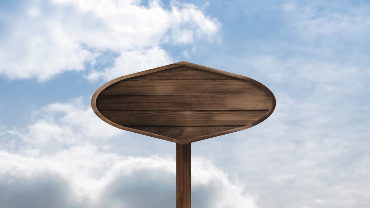 파란 하늘과 구름을 배경으로 패널의 디지털 애니메이션