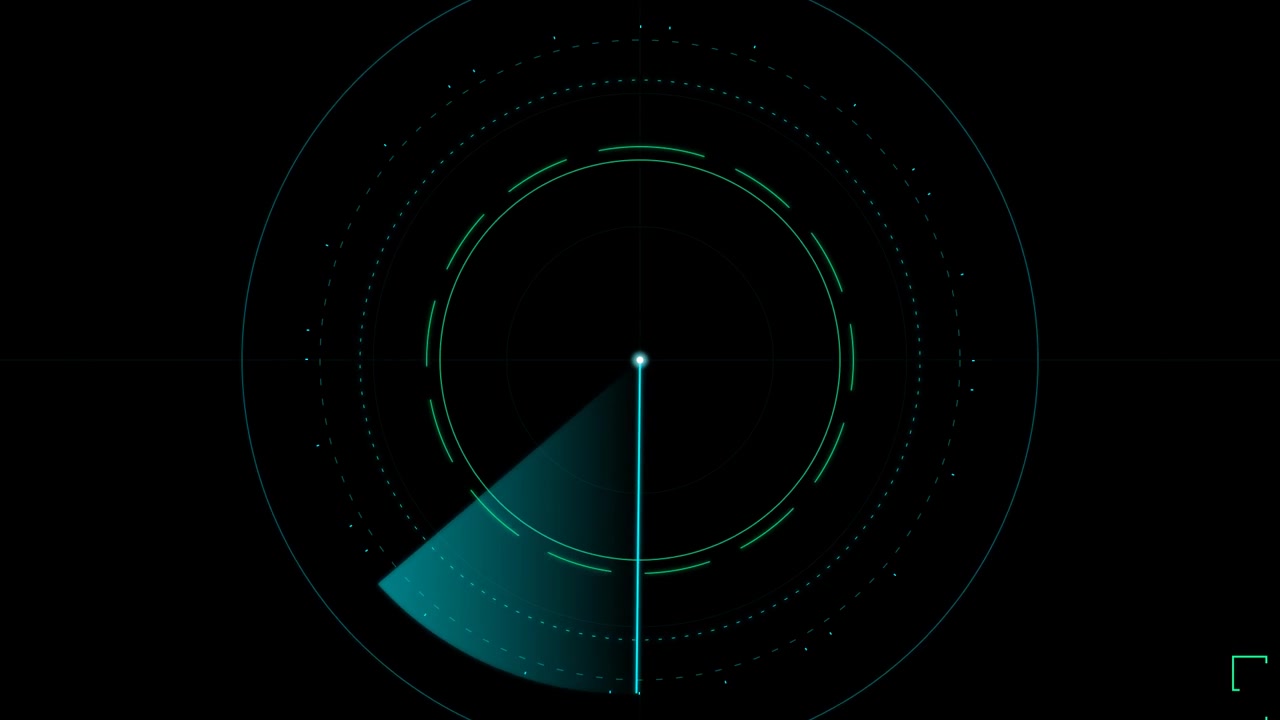 Scansione dello Schermo Radar Digitale su Sfondo Scuro