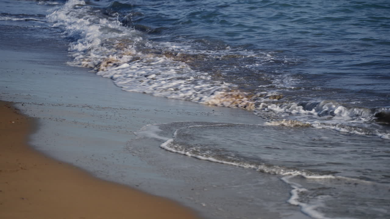 Waves on the beach of Ascea Marina in Cilento