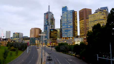 Melbourne-Cbd-Skyline-Nächtlicher-Zeitraffer