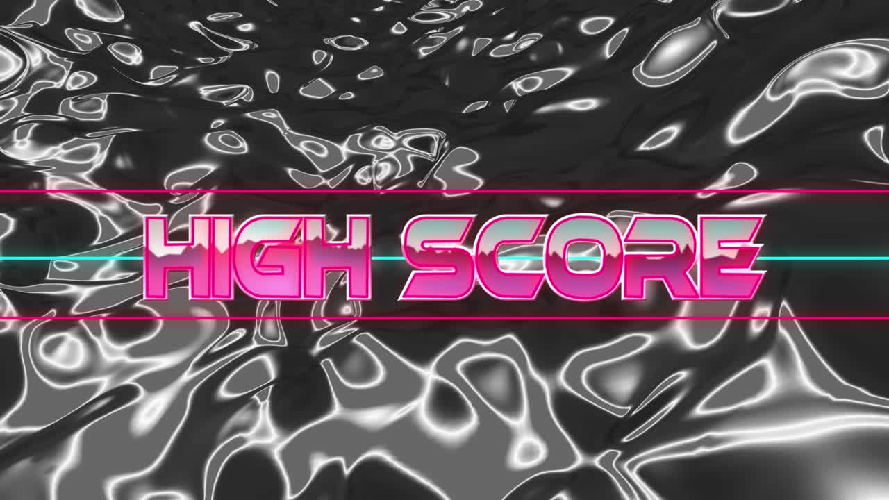 animación de la puntuación alta en el espacio abstracto digital