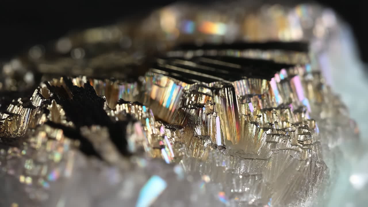 Iridescent Mineral or Crystal Surface Close-up