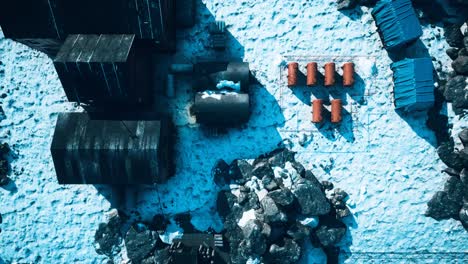 vista aérea de la base antártica y la estación de investigación científica