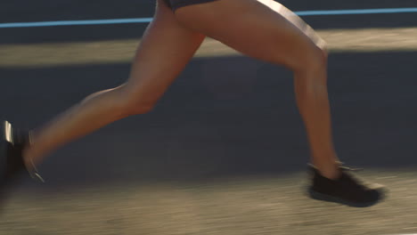 woman running on track