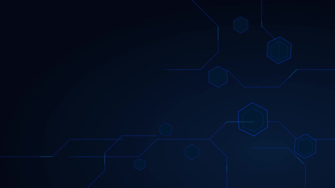 Sfondo astratto di rete digitale con esagoni luminosi e linee di connessione