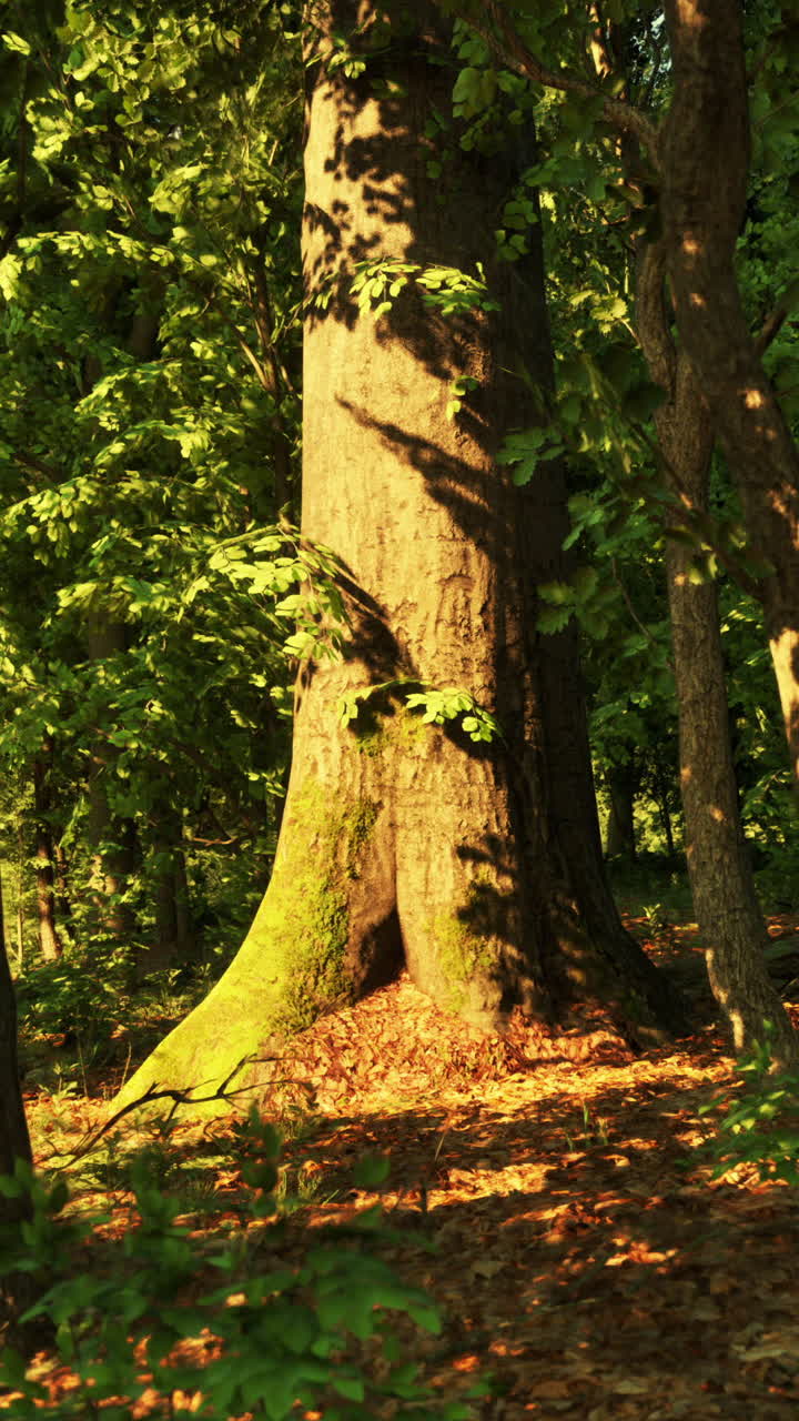 Un grande albero in una foresta