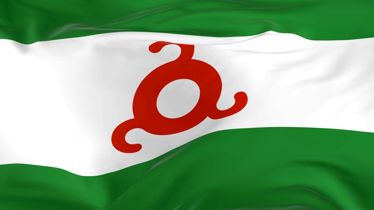 agitando una bandera en bucle como fondo ingushetia