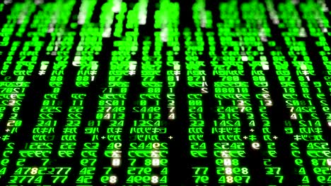 The abstract matrix code is moved in the virtual space. Loopable