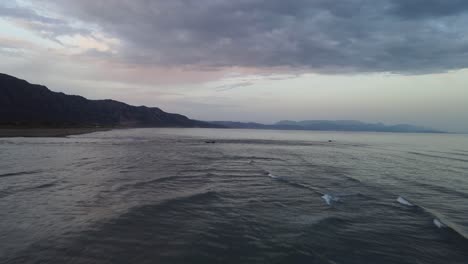 A-calm-and-peace-at-the-beach-of-Albania-at-evening,-Albania