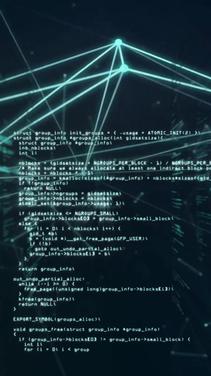 Scrolling Computer Code with Abstract Plexus Network