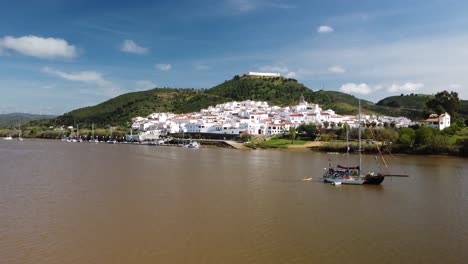 aerial view in slow motion of sanlúcar de guadiana