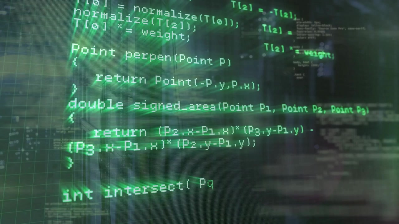 Scrolling Green Digital Code on a Dark Computer Screen