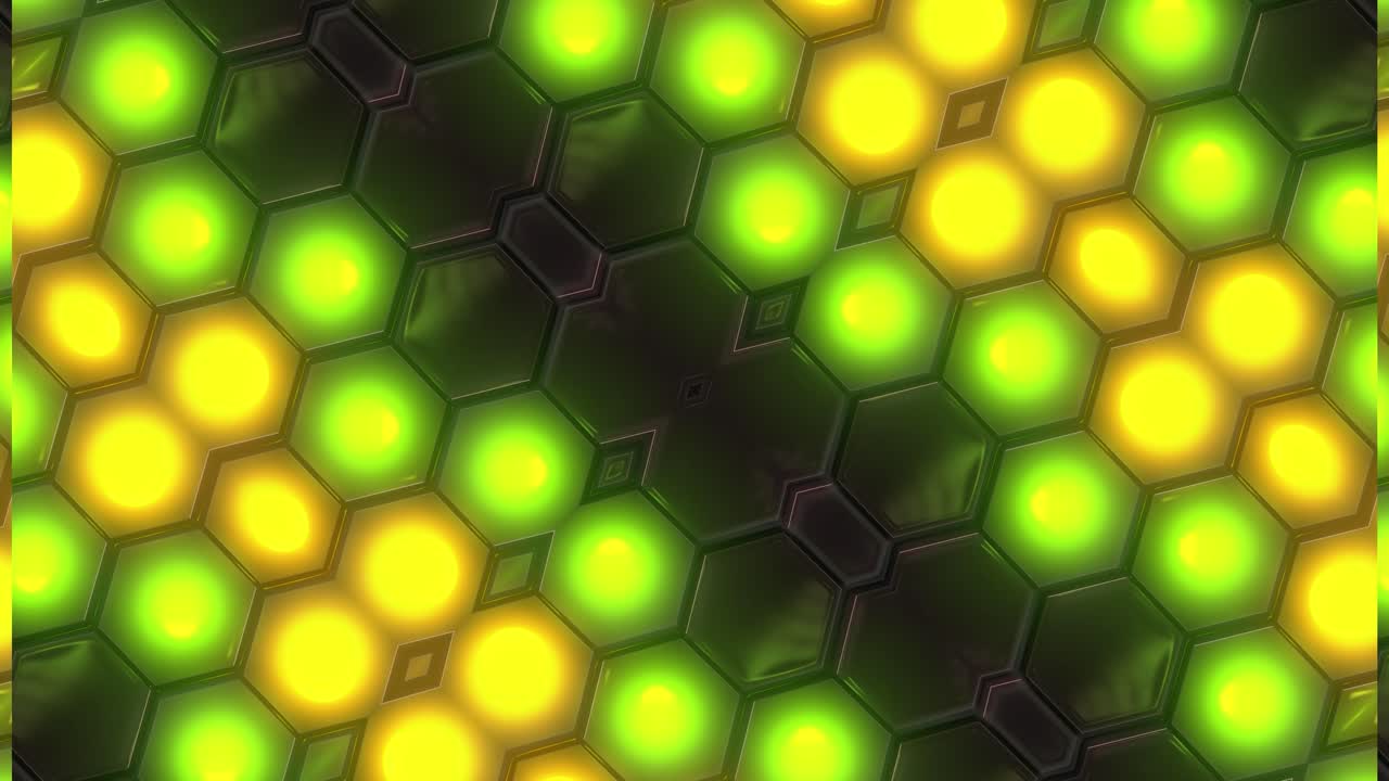 Abstract Hexagon Pattern with Glowing Colors