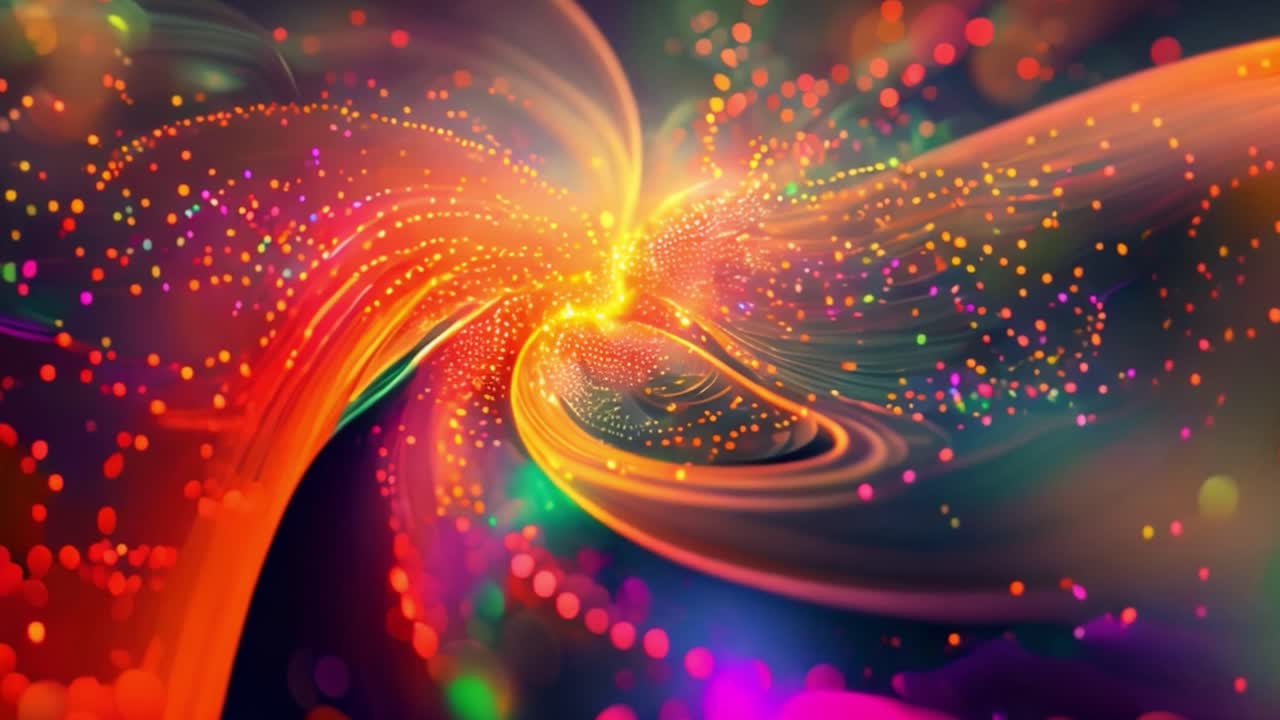 Vibrant Abstract Digital Light Swirl