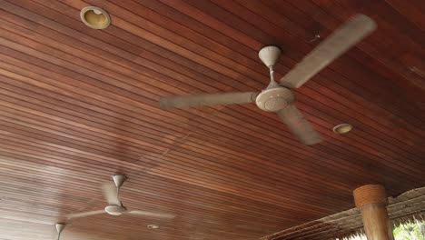 rotation of ceiling fan close up ,