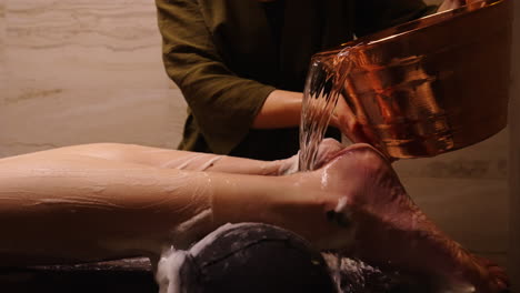 traditional hammam foot and leg treatment