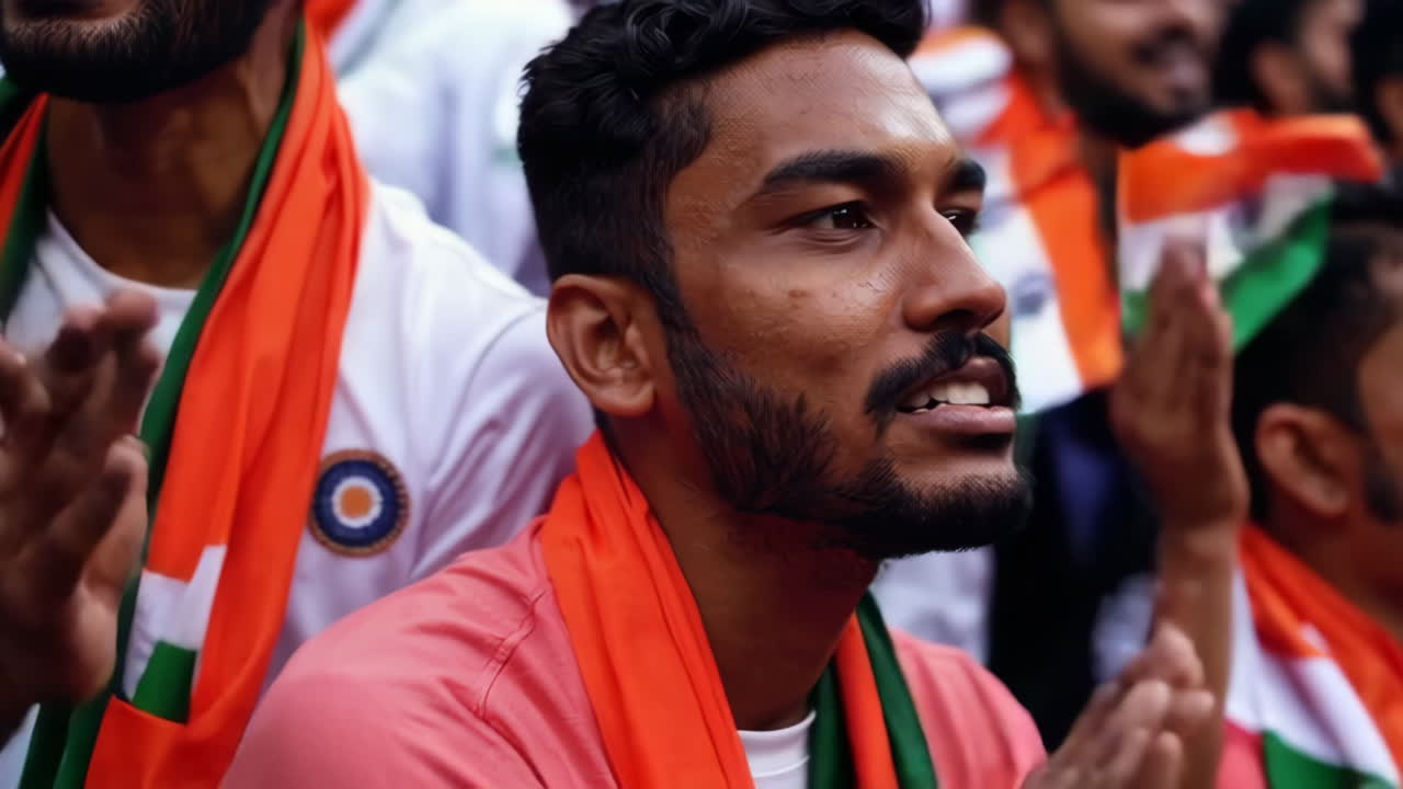 Indian Cricket Fans at a Stadium