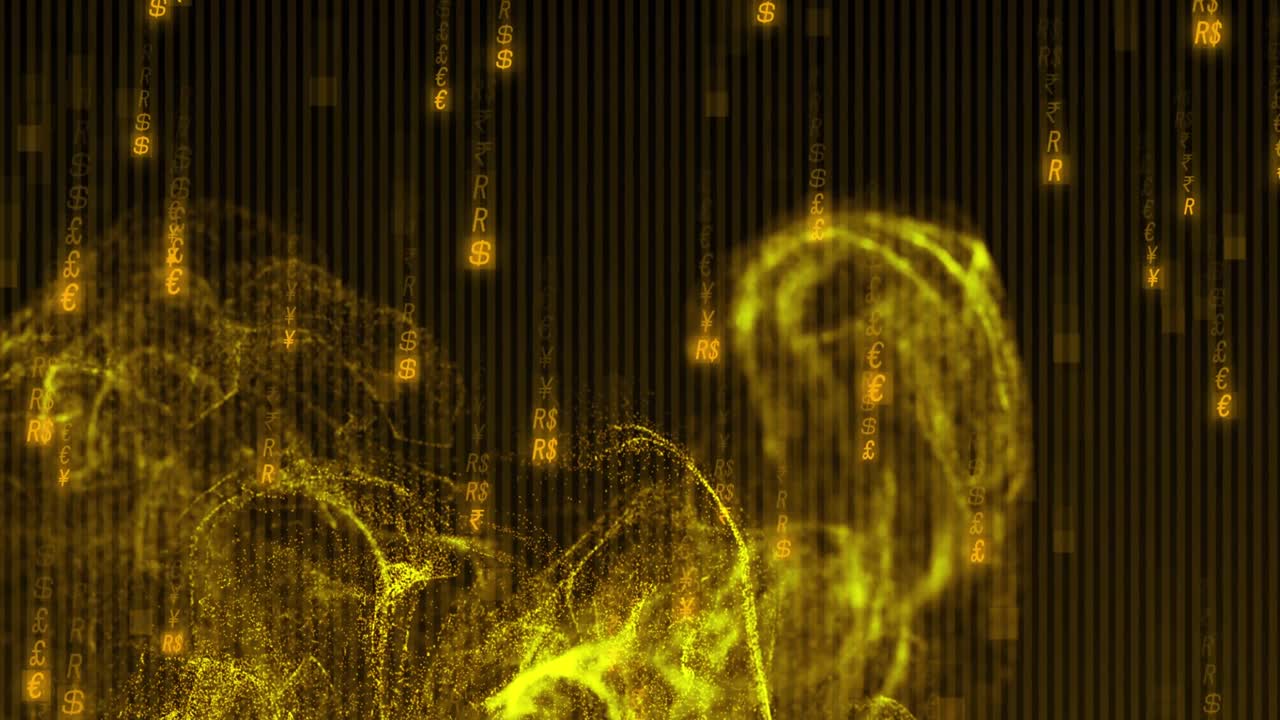 검은색 배경에 데이터 처리의 애니메이션