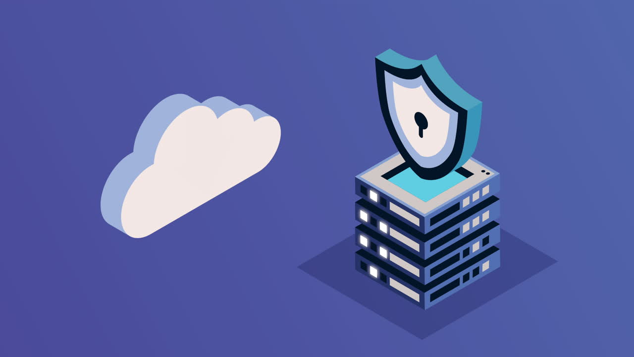 data center management isometric animation