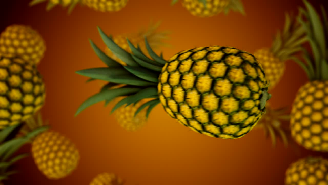 건강한 유기농 파인애플 회전 및 전환 마 매트 알파 채널 - 완벽한 루프 - 스 비디오