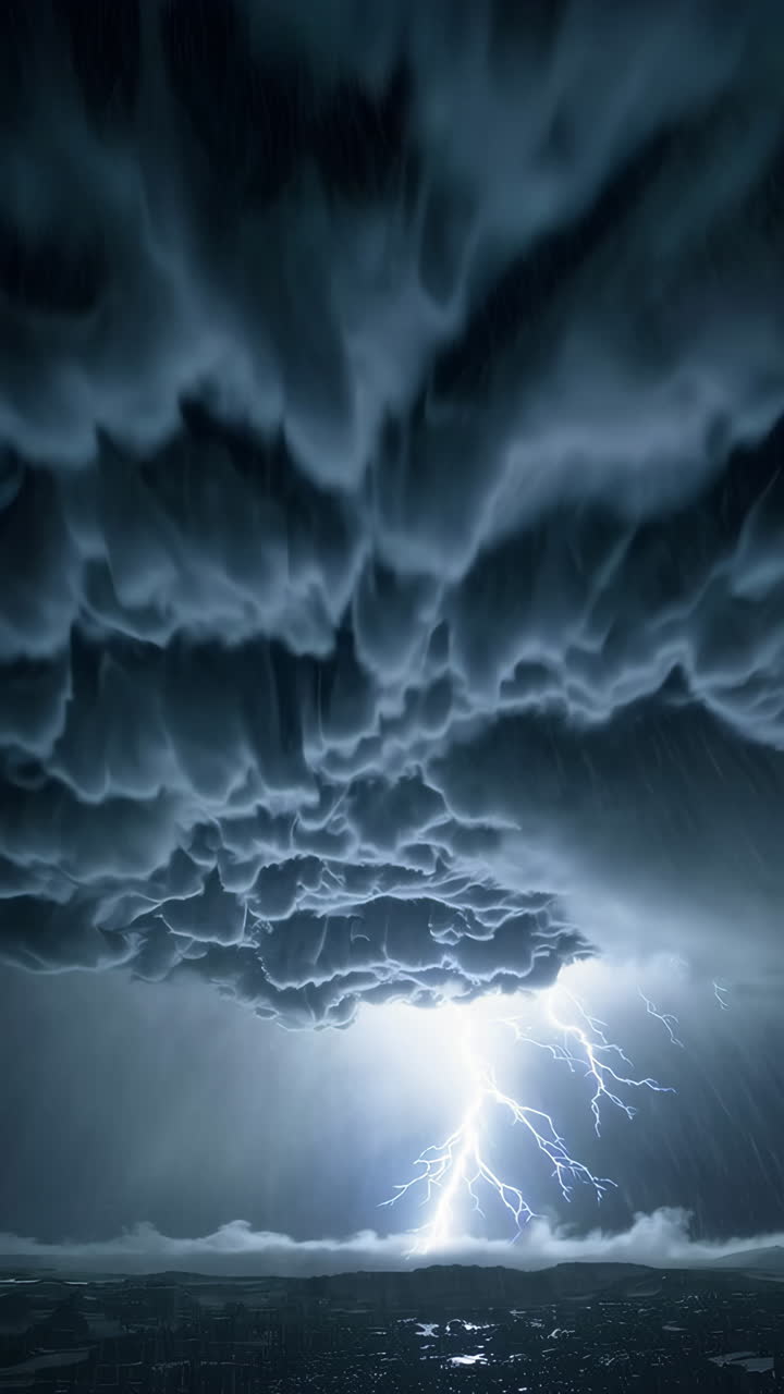 poderosas nubes de tormenta con relámpagos