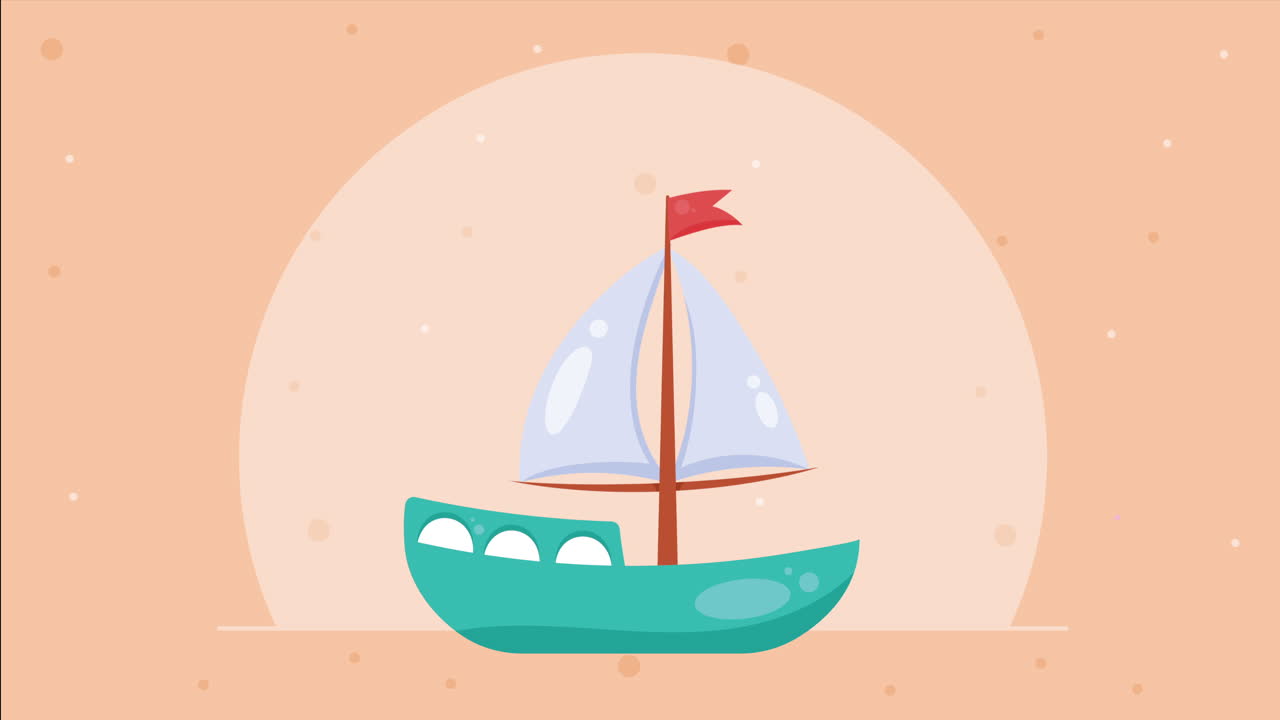 세일보트 선박 해양 운송 애니메이션