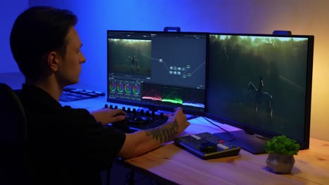editor de video en el trabajo