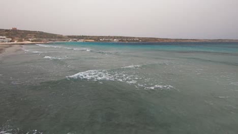 mellieha bay in malta on a windy day