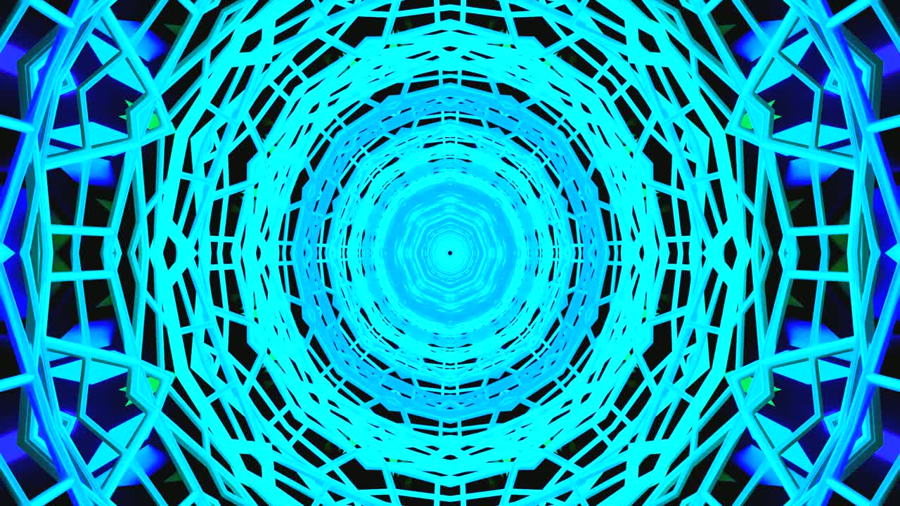 Motivi blu vivaci creano un effetto tunnel ipnotico, trasformando lo schermo in un loop accattivante. Perfetto per aggiungere energia a spazi di arte digitale o screensaver