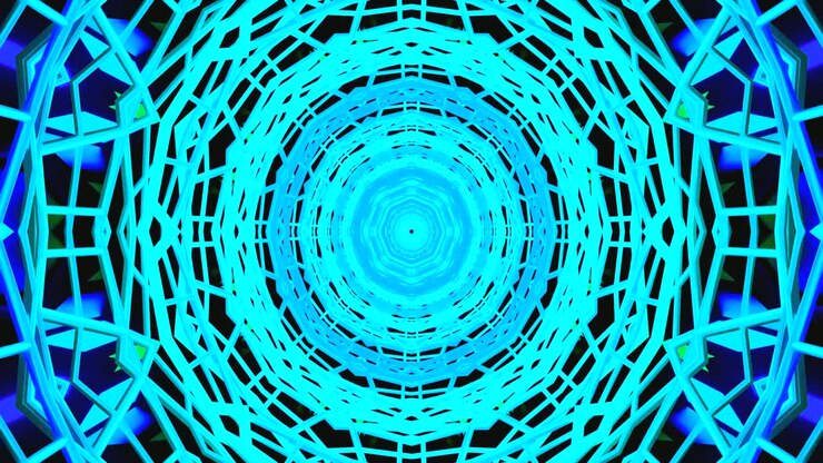 Vibrant blue patterns create a mesmerizing tunnel effect, transforming the screen into a captivating loop. Perfect for adding energy to digital art spaces or screensavers