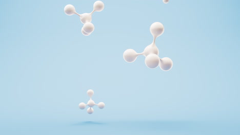 white pure nutrient molecules, 3d rendering.